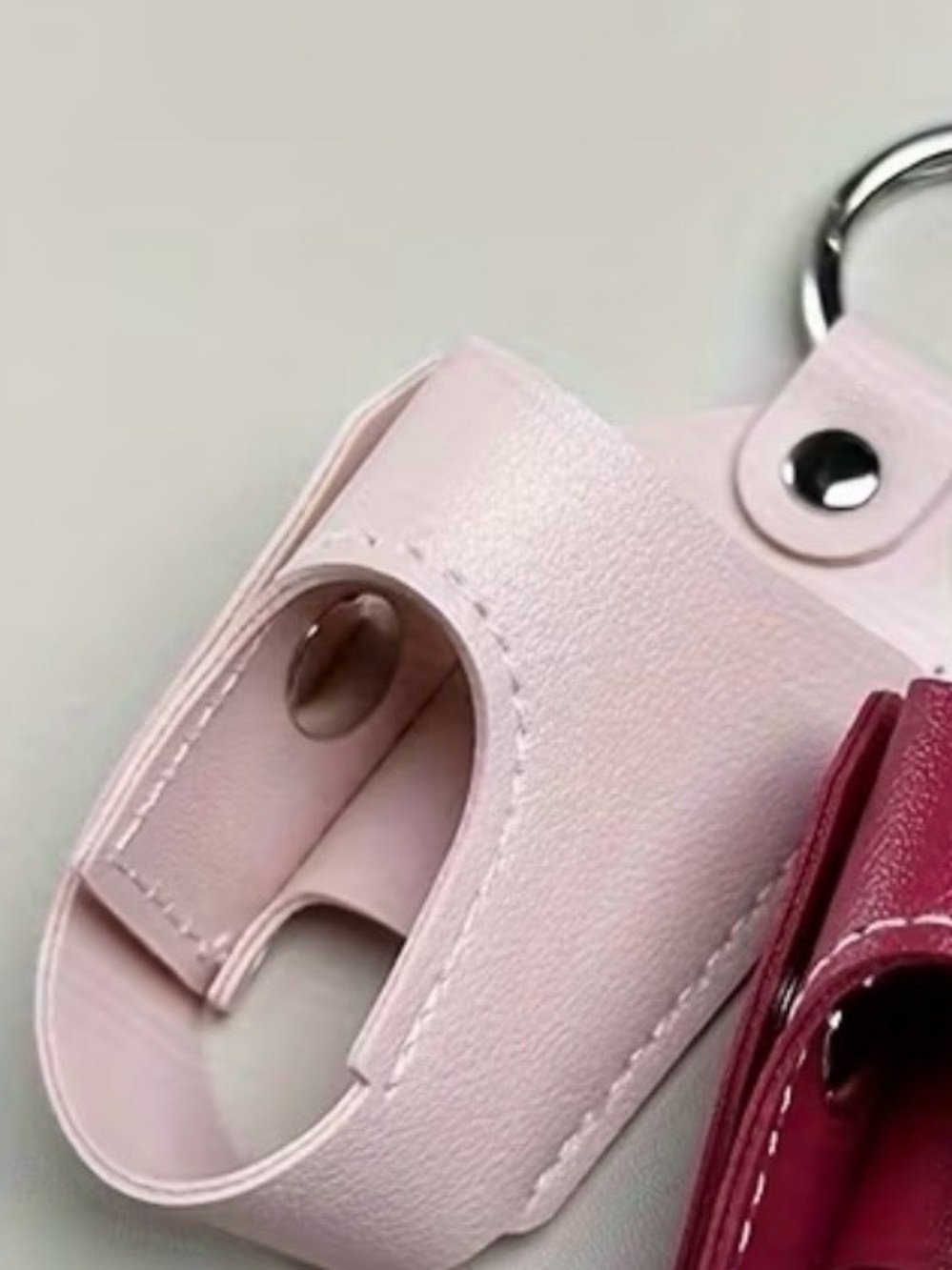 Pink Leather Asthma  Holder Keychain - Women Accessories
